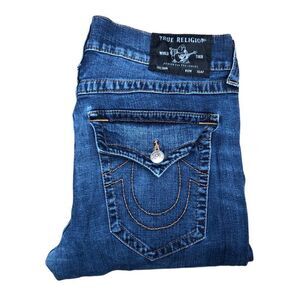 TRUE Religion Jeans Size 34 RICKY Relaxed Straight Blue
